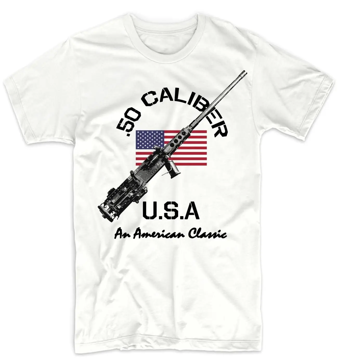 

USMC T-Shirt US Marines .50 Caliber Gun MOS 0311 Infantry Semper Fi Men Cotton