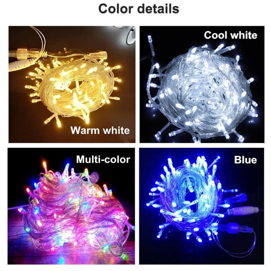 

20/30/50/100M Safety LED Street Garland Low Voltage String Light Outdoor Decor For Garden House Square Christmas 24V EU US Plug