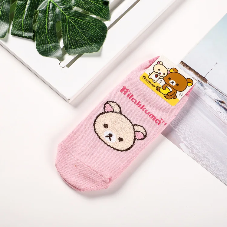 2 Носки с мультипликационным принтом Rilakkuma Kiiroitori, милые забавные женские хлопковые носки, впитывающие пот, дышащие, calcetines mujer - Цвет: 2