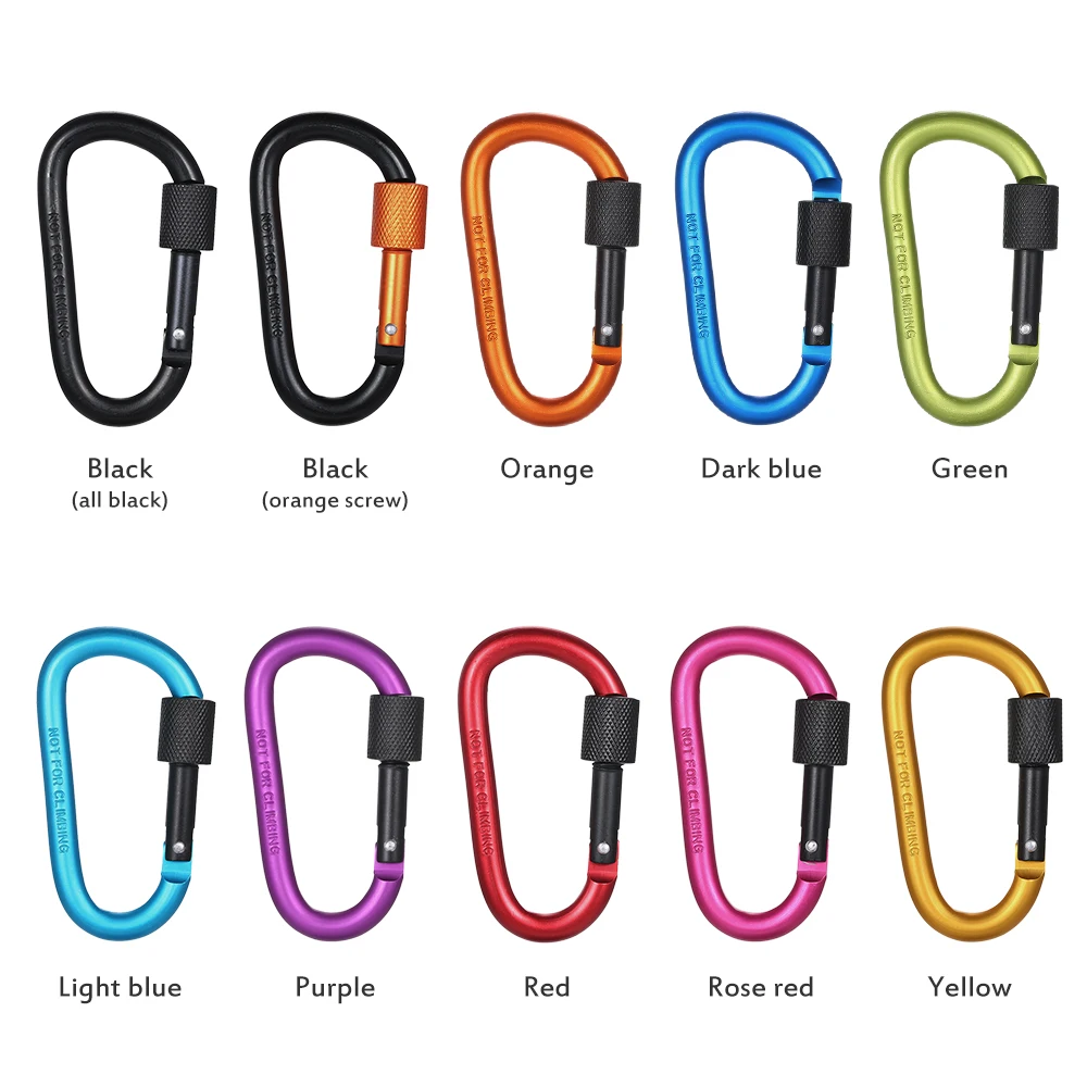 

Outdoor D-ring Ultra Strength Metal Locking Carabiners Clip Screw Lock Hanging Buckle Keychain Hiking Camping Gear Accessories