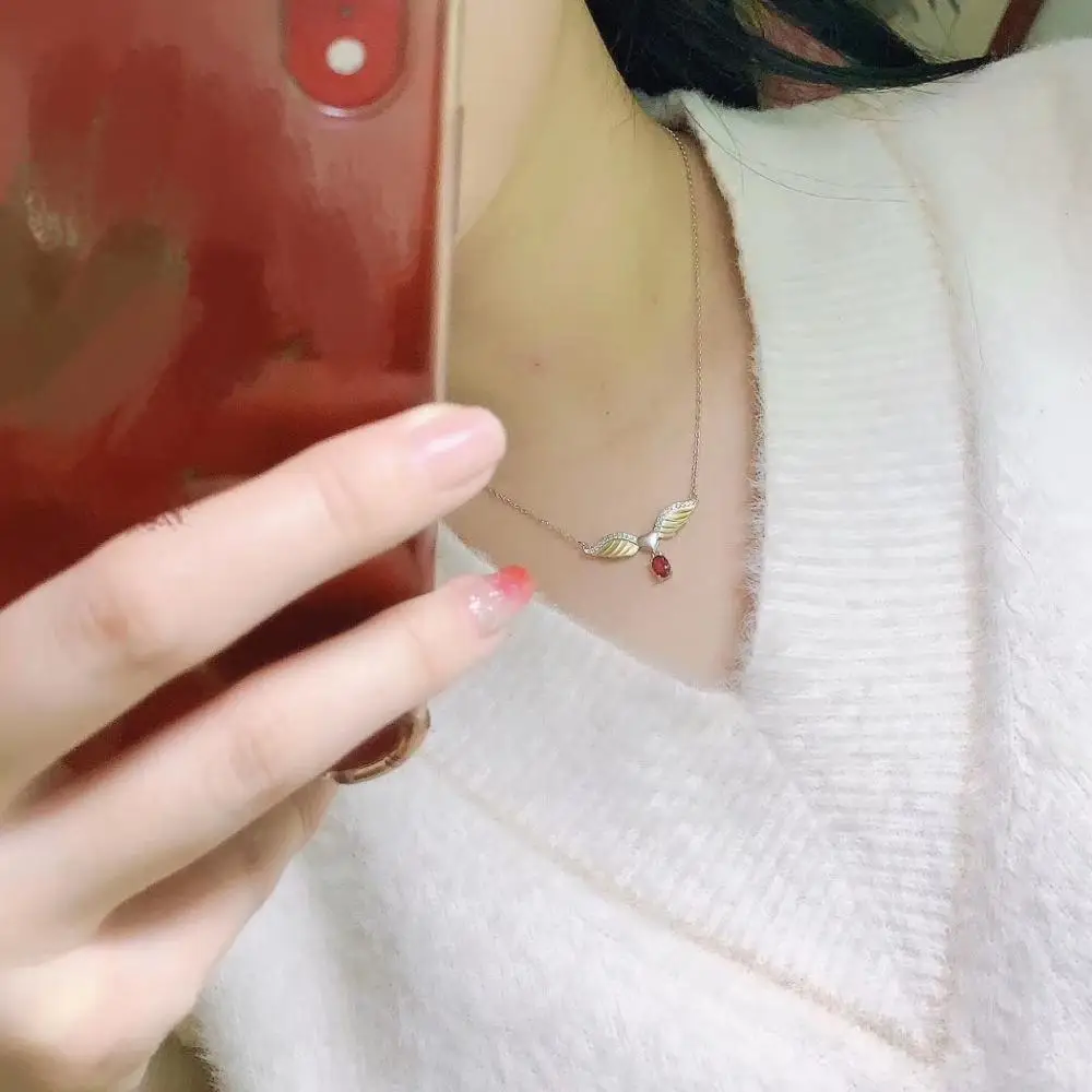 Рубиновой подвеской стихийных бедствий и настоящим Рубином Цепочки ожерелья 925