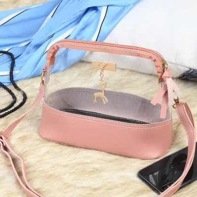 

Mara's Dream 2019 New Transparent Bag Fashion Jelly Bag Deer Pendant Shell Bag Solid Color Shoulder Diagonal Package