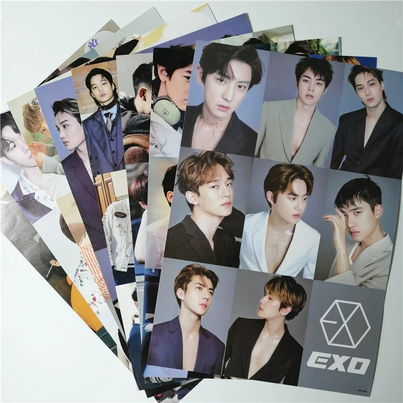 8 *(42x29 см) Новые постеры Kpop EXO наклейки на стену подарок вокруг XIUMIN SUHO CHANYEOL SEHUN (art.: 3a3636cb85e) - 3a3636cb85e