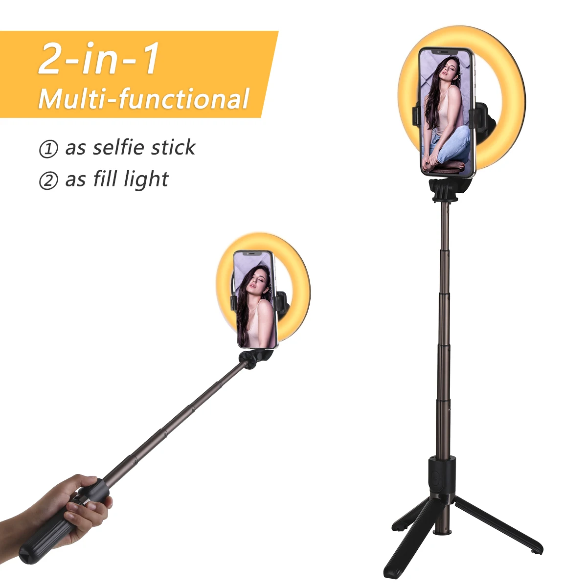 Светодиодная кольцевая лампа с дистанционным управлением студисветильник