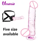 Носимый мягкий реалистичный пенис, эротический Желейный фаллоимитатор с сильной присоской, Стимулятор точки G, мастурбатор, интимные игрушки для женщин, пар