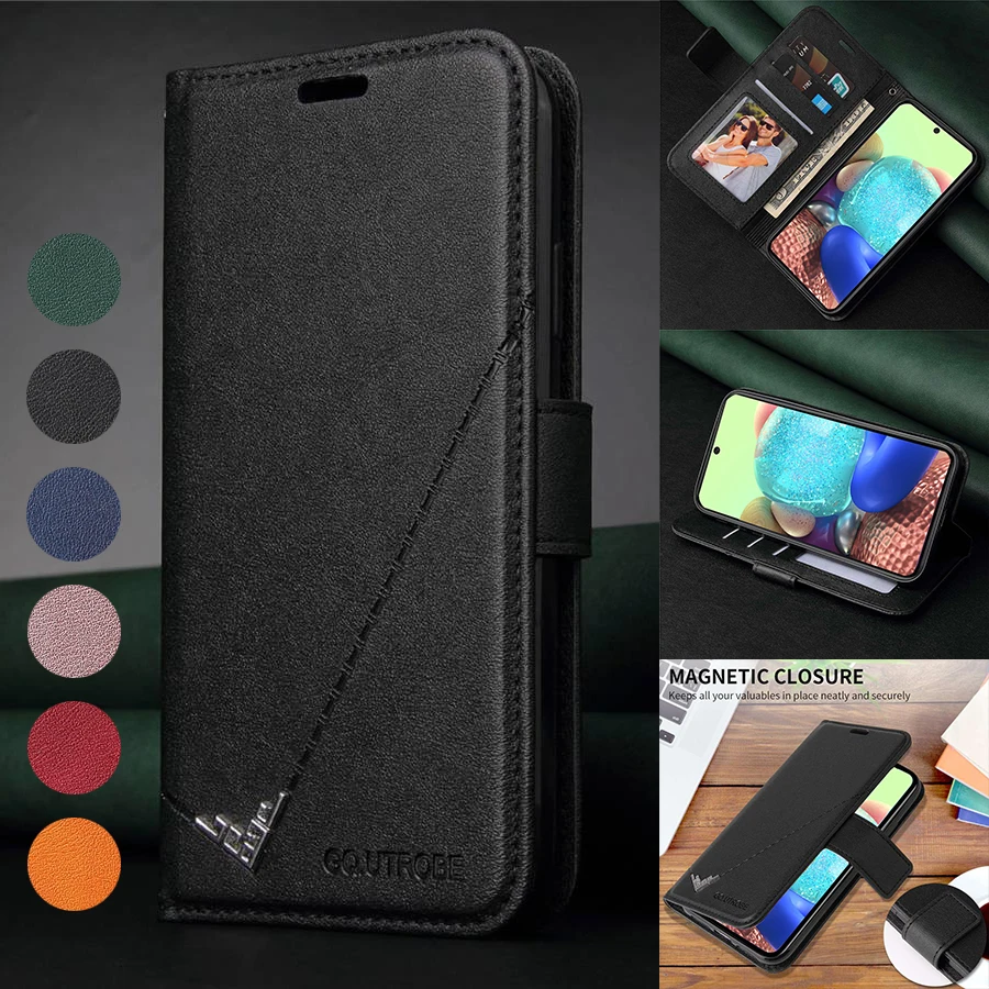 

Celll Phone Case For Samsung Galaxy A01 Core A02S A12 A22 A32 A51 A52 A71 A72 Wallet Magnetic Leather Full Protection Back Cover