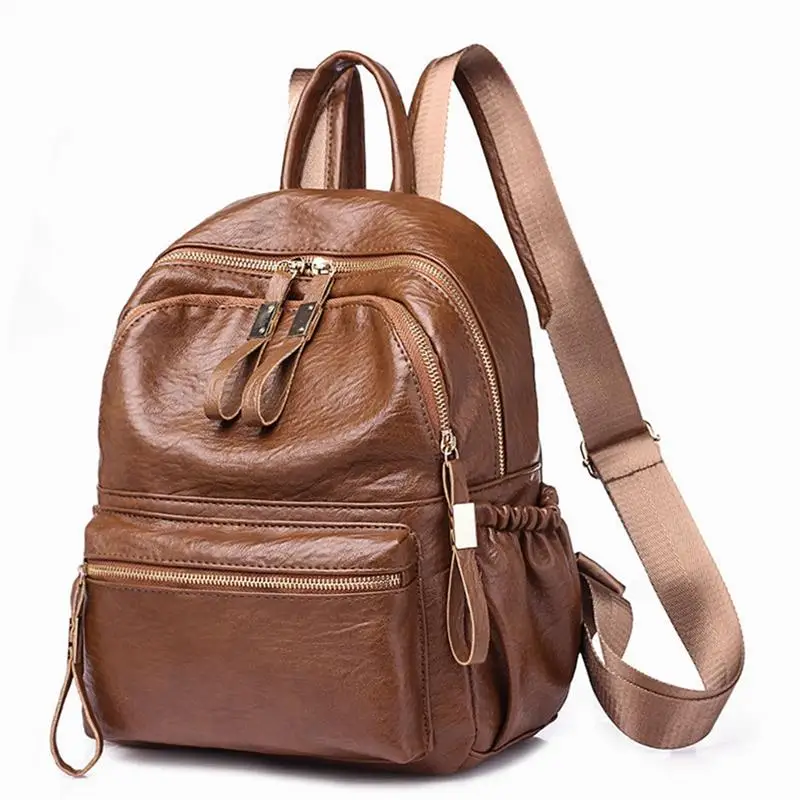 Brown Coofit, высококачественный модный женский рюкзак из искусственной кожи, Модный классический ретро рюкзак, небольшой рюкзак для школы, рюкзак для студентов - Цвет: Brown