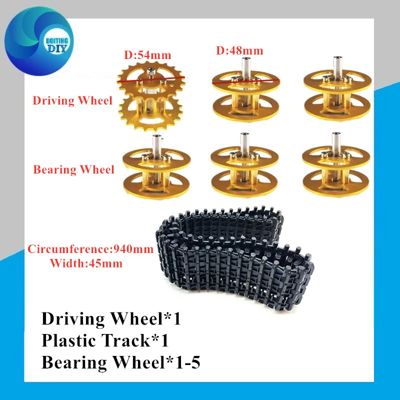 Один комплект аксессуаров для шасси автомобиля танка робота включая