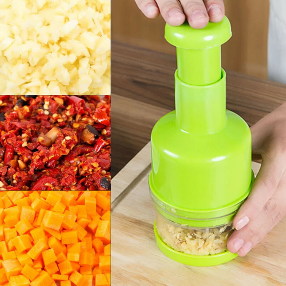 

Hand Press Onion Garlic Pepper Vegetable Manual Chopper Cutter Processor Slicers Hand Held Press Garlic Press Convenience Tools