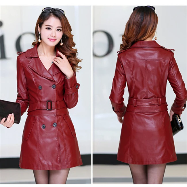 Женская куртка из искусственной кожи на весну осень и зиму женская кожаная