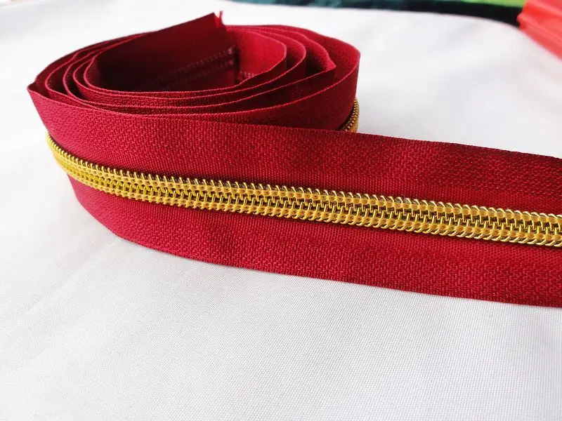 RedGold Meetee 2/5/10 метров 5# разъемная застежка-молния Цветной застежка-молния нейлона катушки украшение в виде кода на молнии для Чемодан одежды Портмоне сумки «сделай сам» для дома швейная фурнитура - Цвет: RedGold