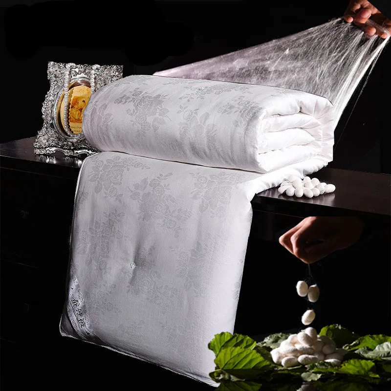 Зимнее и осеннее толстое шелковое одеяло из 100% шелка качественное удобное