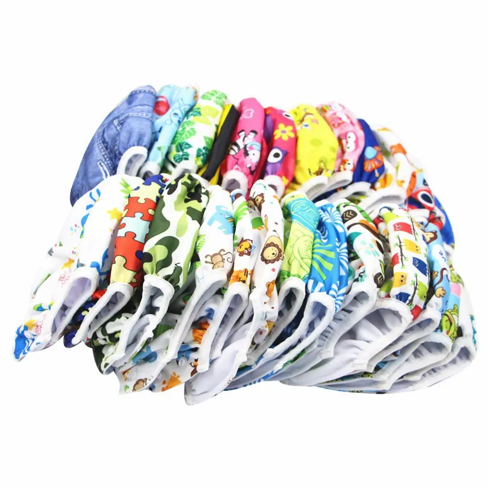 Pa&ntilde;ales de ba&ntilde;o para beb&eacute;, pa&ntilde;ales de tela ajustables a prueba de agua, cubierta de pa&ntilde;al de nataci&oacute;n para pantalones de piscina, pa&ntilde;ales lavables reutilizables para beb&eacute; 2021-5