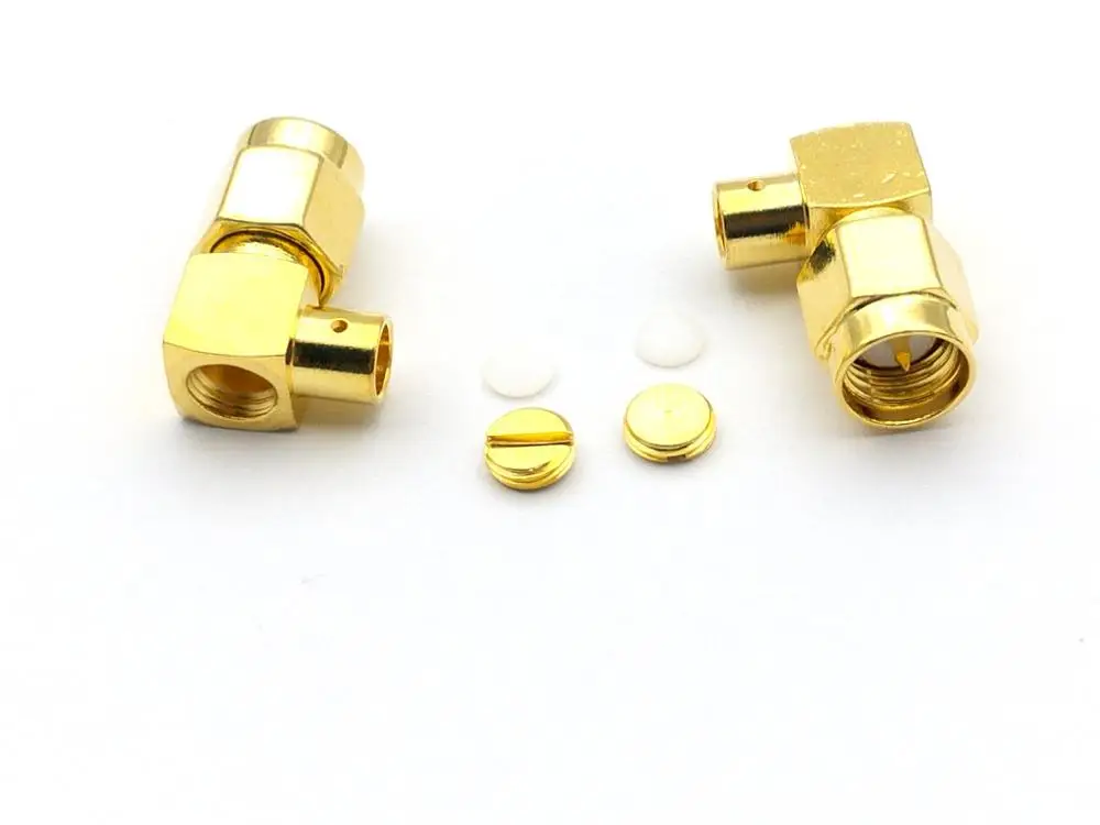100 шт. медный коннектор для припоя с прямоугольным штекером SMA полужесткого