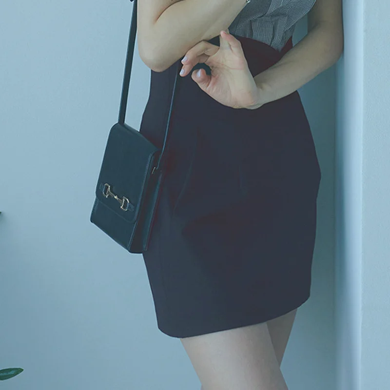 

Solid Empire Slim Folds Above Knee Sexy Mini Skirts Summer Womens Faldas 2021 New Fashion Temperament Japan Style Jupe