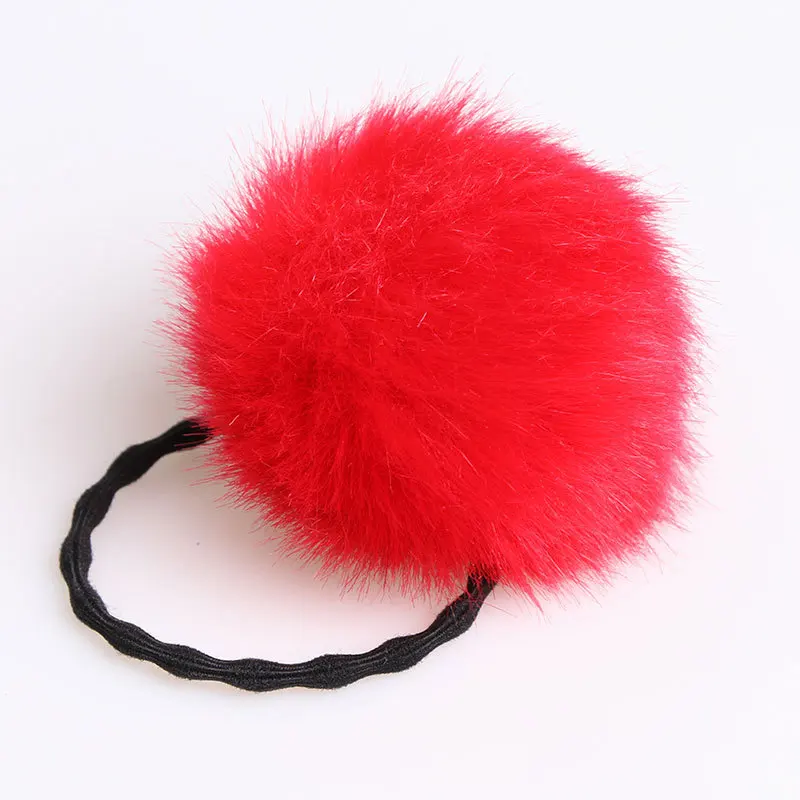 Зимние меховые шарики эластичные волосы веревки бархат бант галстуки милый