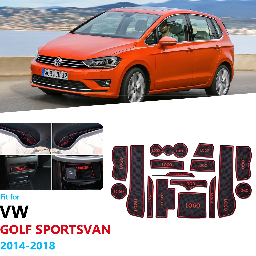 Противоскользящий резиновый слот для ворот коврик Volkswagen VW Golf SV Sportsvan 2014 2015 2016 2017