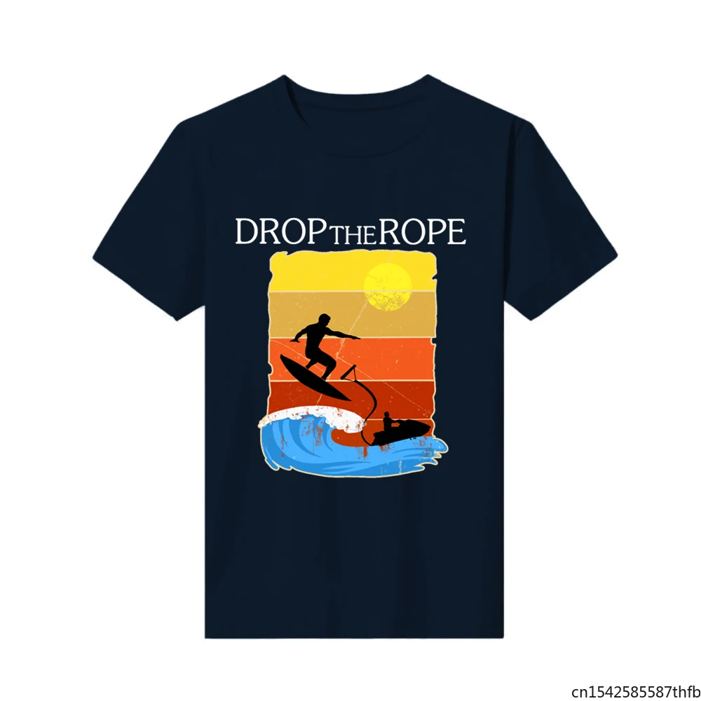 

Fashion Printed Tshirt New Surfing Drop The Rope Gift Print Boat Lake Top Mens Loose Customization Tops Tees