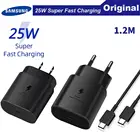 Оригинальный зарядный кабель Samsung Galaxy Usb Type-C Pd 25 Вт, для ЕС, США, кабель для быстрой зарядки для S21, S21 +, S20, FE, Note 20 Ultra, 10, +, M51, A71, A52
