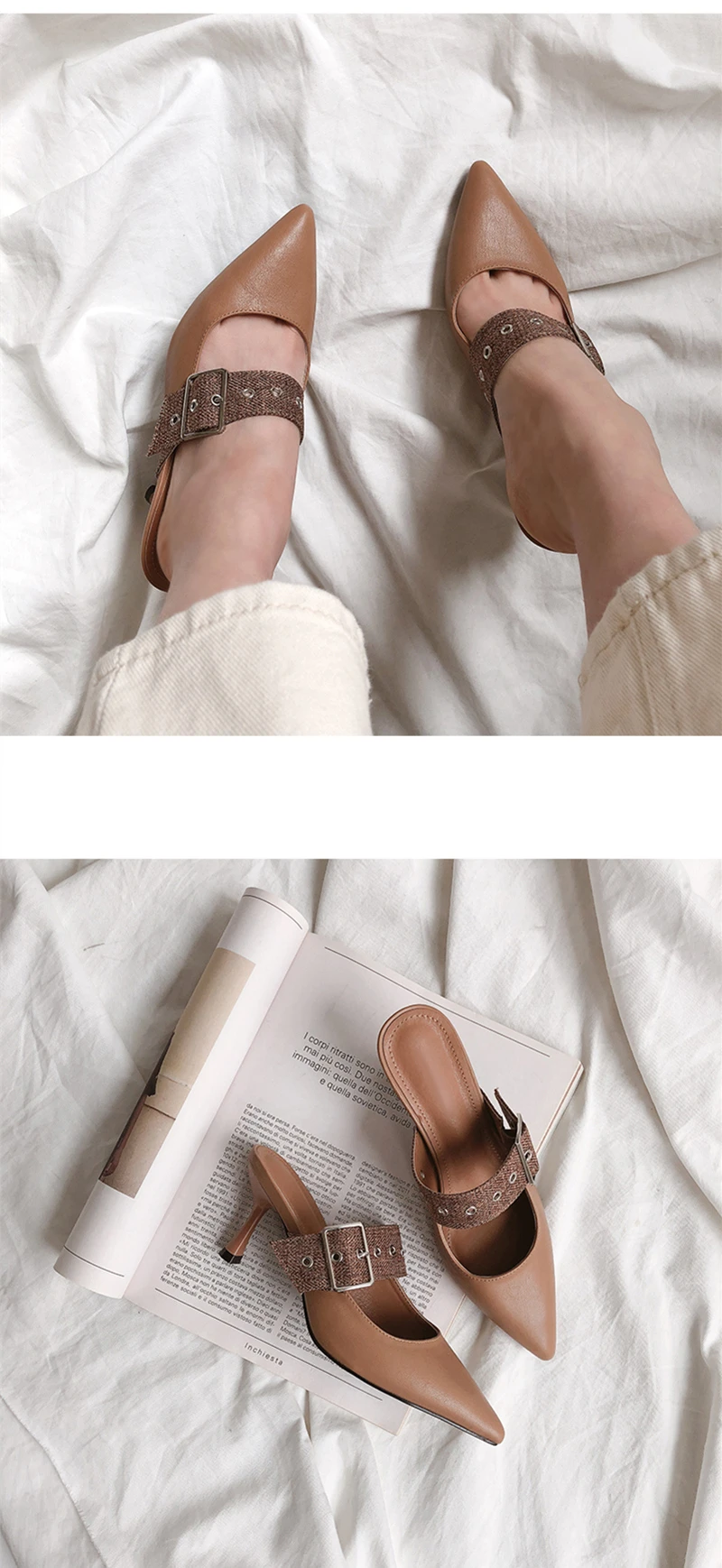 Spring new women's pointed heel shoes