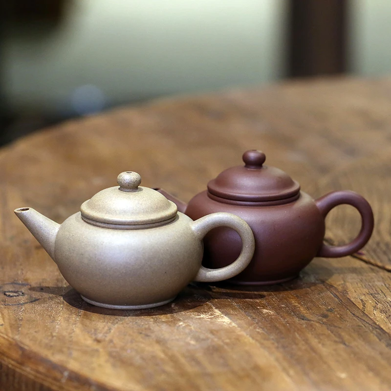 

pure handmade purple clay teapot tea fighting skit teapot Benshan section clay old factory sample horizontal pot 110cc