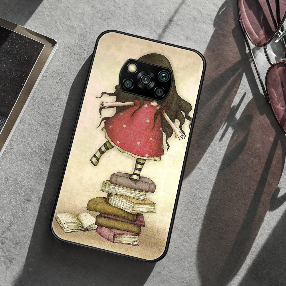 

Santoro Gorjuss Phone case Cover Hull For Xiaomi Mi A2 A3 8 9 9T Note 10 Se Lite Pro black Shell Painting Prime Trend Bumper