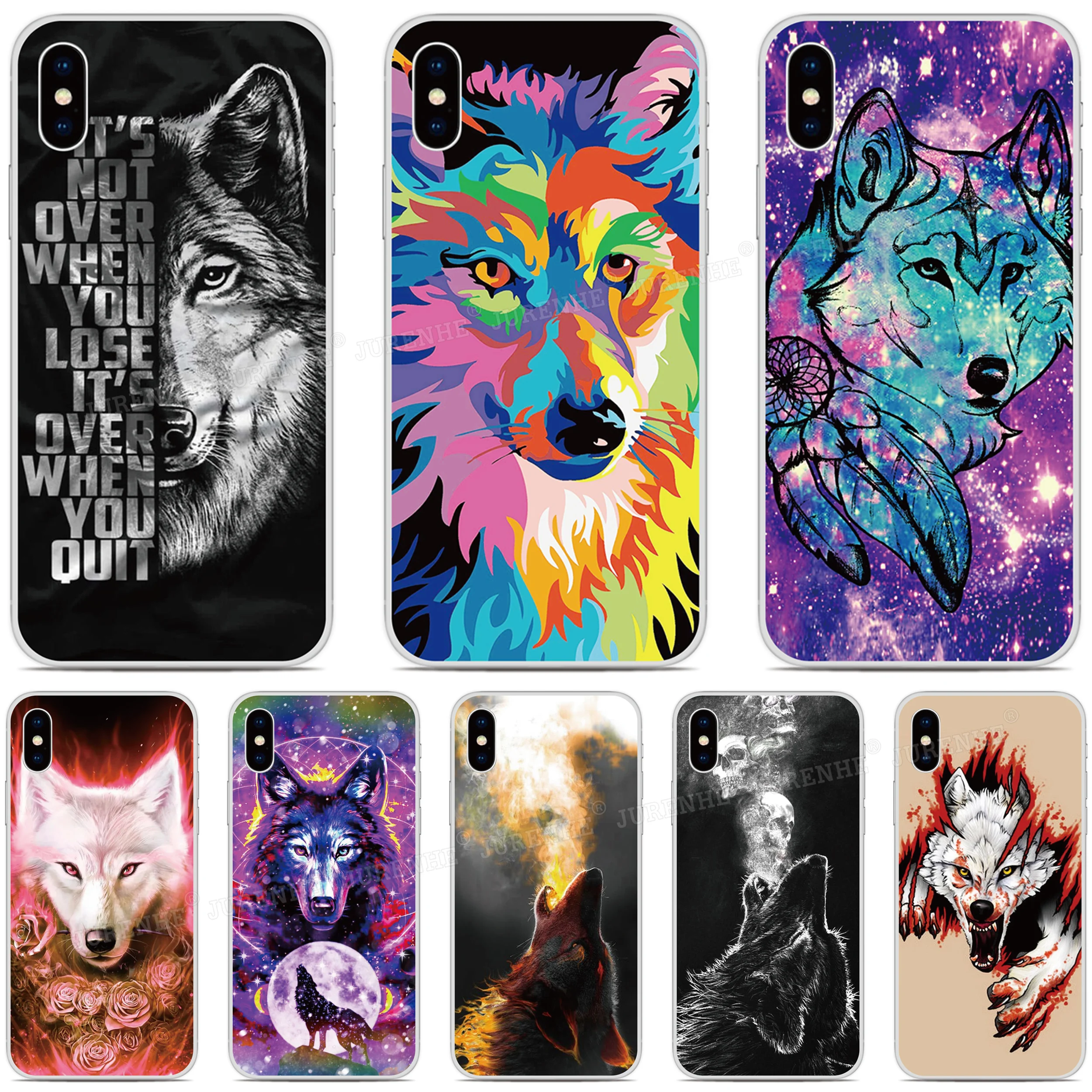 

tpu Soft Art Wolf Animal Phone Case For iPhones SE 2020 SE2 SE 2 XR X XS 11 Pro MAX 6 6S 7 8 9 Plus For iPod Touch 7 6 5 Cover