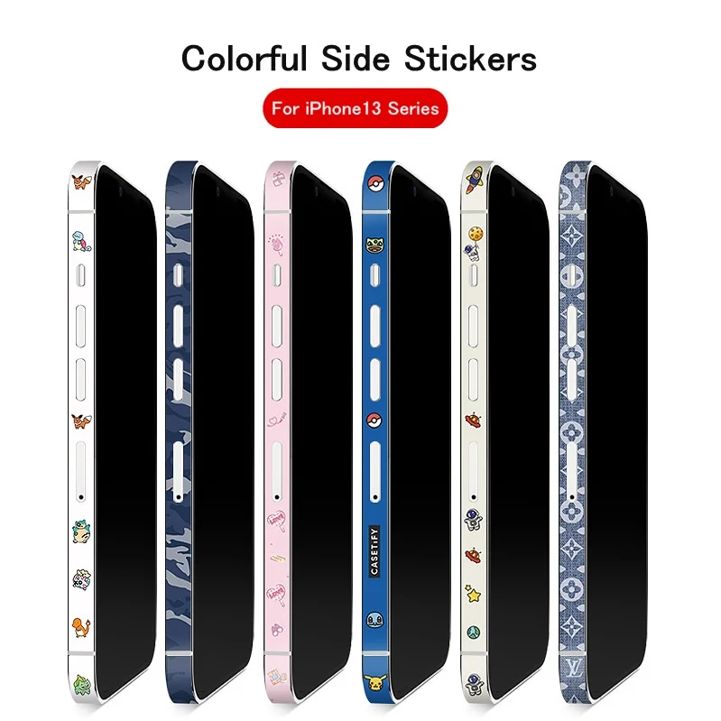 Colorful 3M Material Side Stickers For iPhone 13 Pro Max Hydrogel Frame Film Edge Protector For iPhone 12 Pro Mini