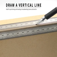 high precision scale ruler t type hole rules stainless woodworking scribing mark line gauge carpenter measuring tool