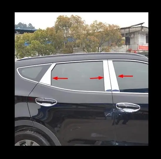 Для 2013 2014 2015 2016 2017 Hyundai Santa Fe ix45 Высококачественная накладка на окно из нержавеющей