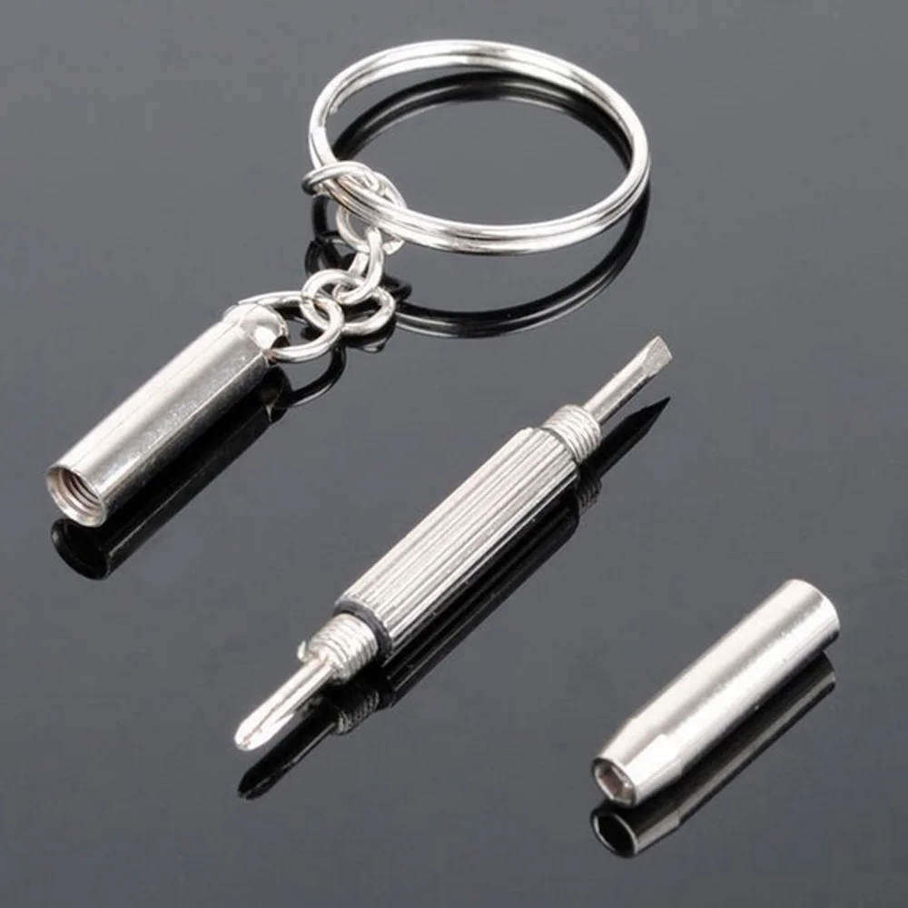 3 в 1 отвертка инструмент для ремонта брелок портативный Нержавеющая сталь очки