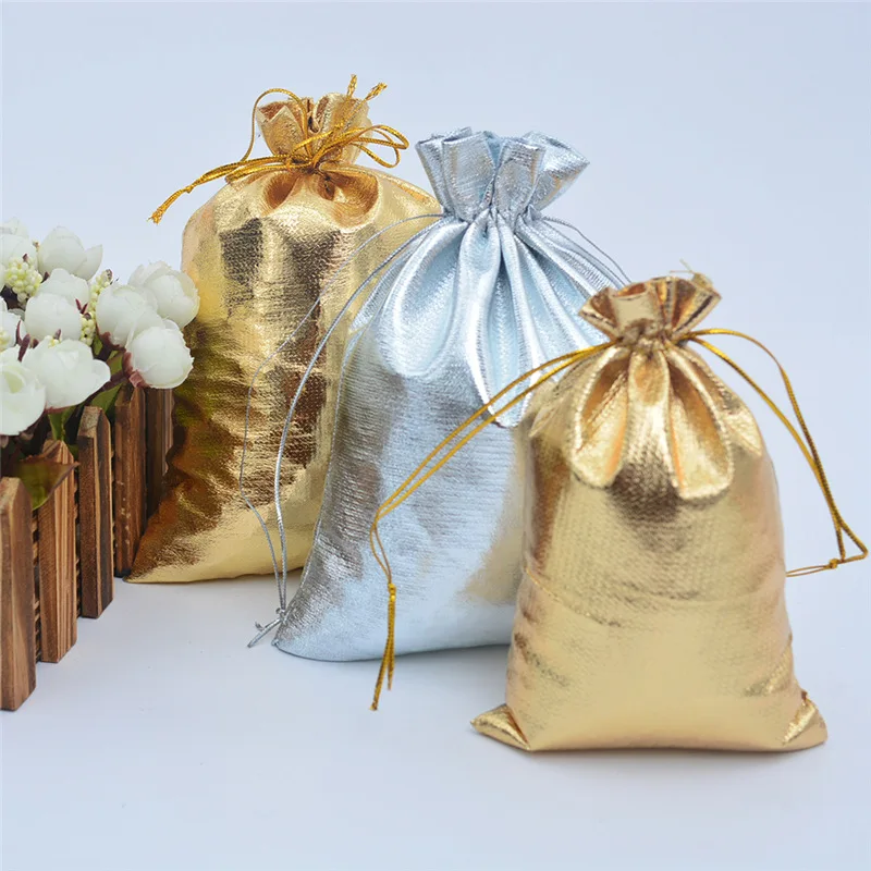Мешочки из органзы золотого и серебряного цвета для ювелирных изделий