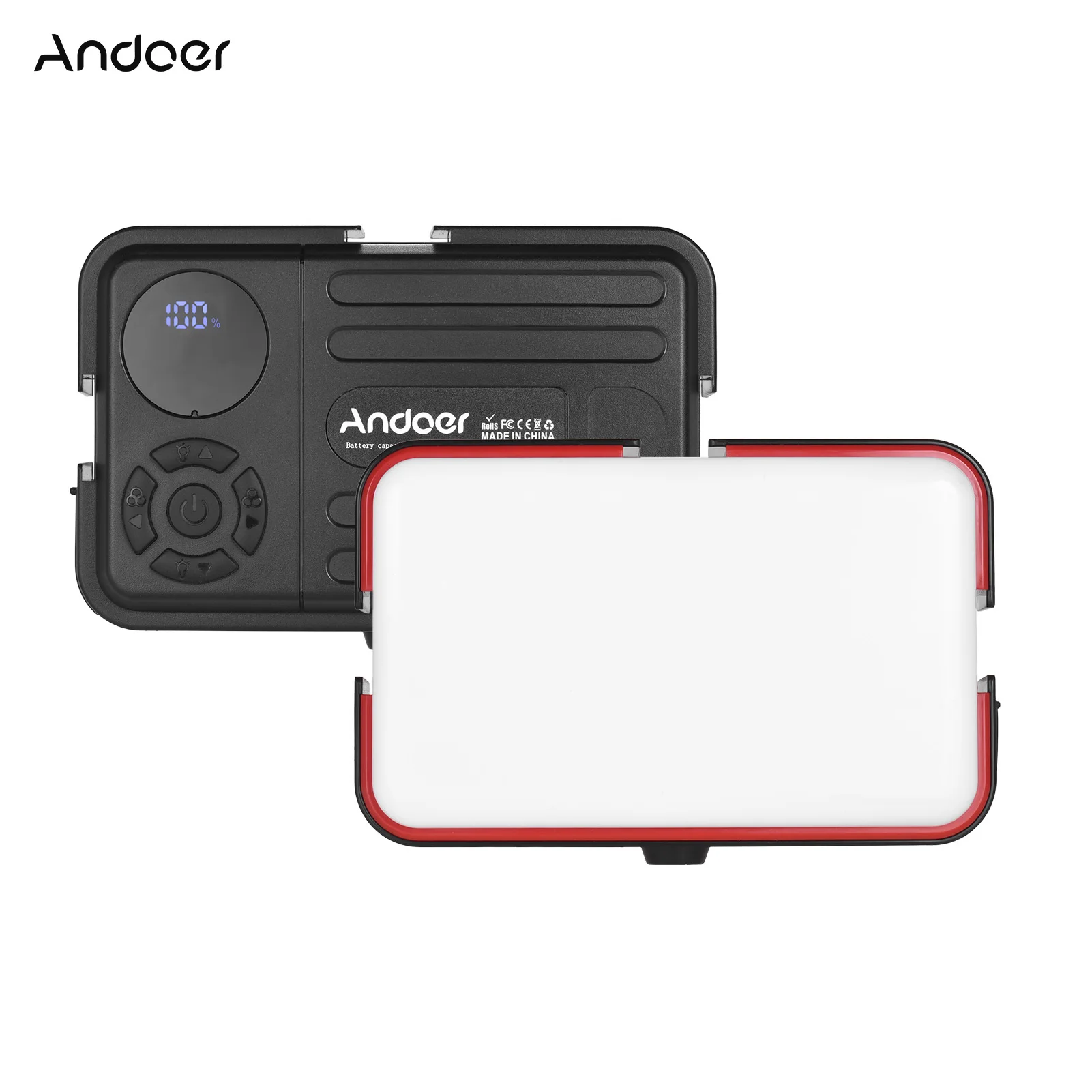 

Andoer Mini LED Video Light 2500K-8500K Dimmable Fill Lamp IP63 Waterproof wih Built-in 4800mAh Battery Cold Shoe Ball Head