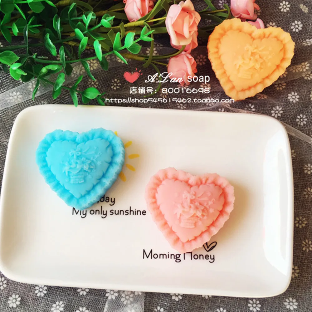 Силиконовая форма для мыла в форме сердца цветов искусственная свечи воска гипса