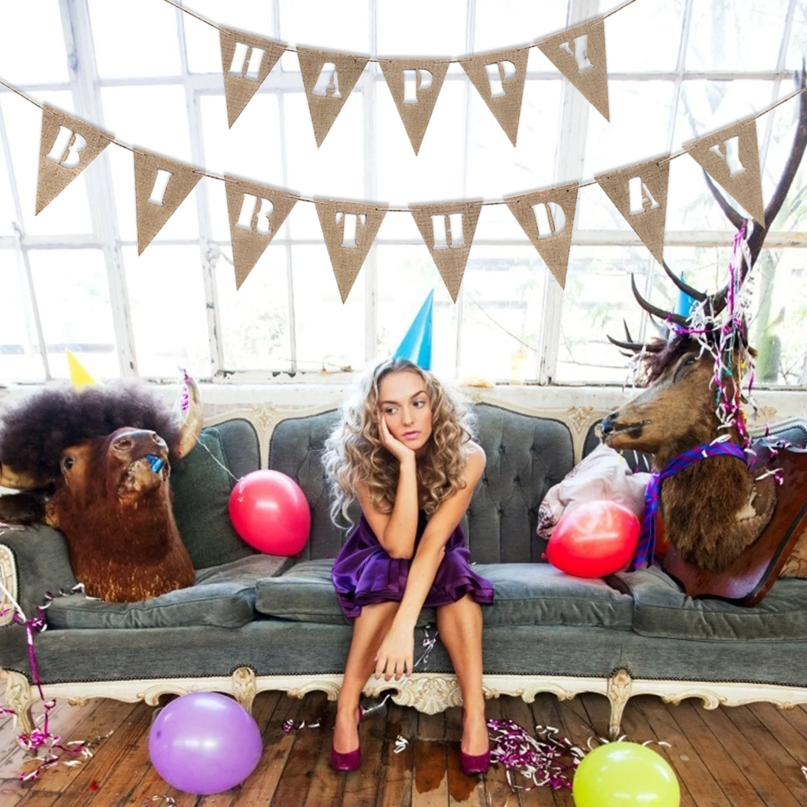 Флаги баннеры из мешковины флаги джутовой с надписью сделай сам для украшения