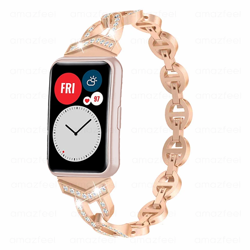 Ремешок для часов Huawei Watch FIT браслет со стразами из нержавеющей стали