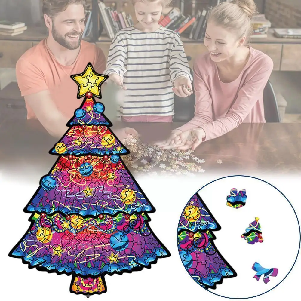 

3d Wooden Puzzle For Adults Children Wood Diy Crafts Wooden Christmas Tree Puzzles Game Funny Montessori Christmas Gifts D1i2