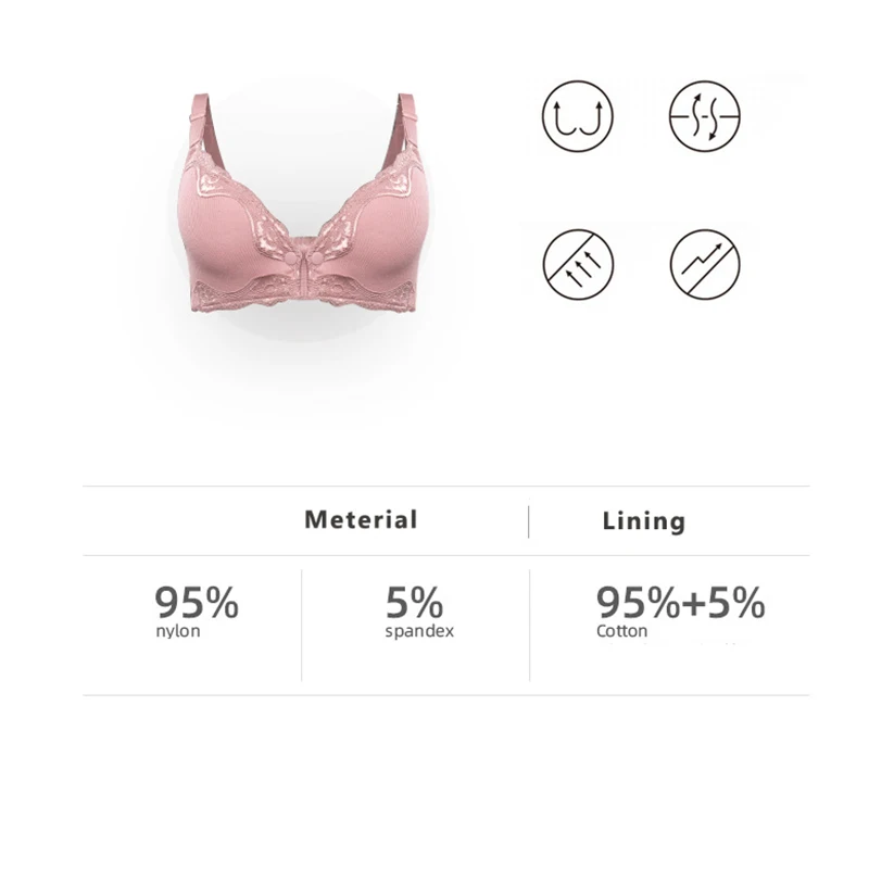 

Pure Cotton Nursing Bra No Rims Maternity Underwear Pregnancy Front Buckle Sexy Lace Threaded Breastfeeding Bras sujetador