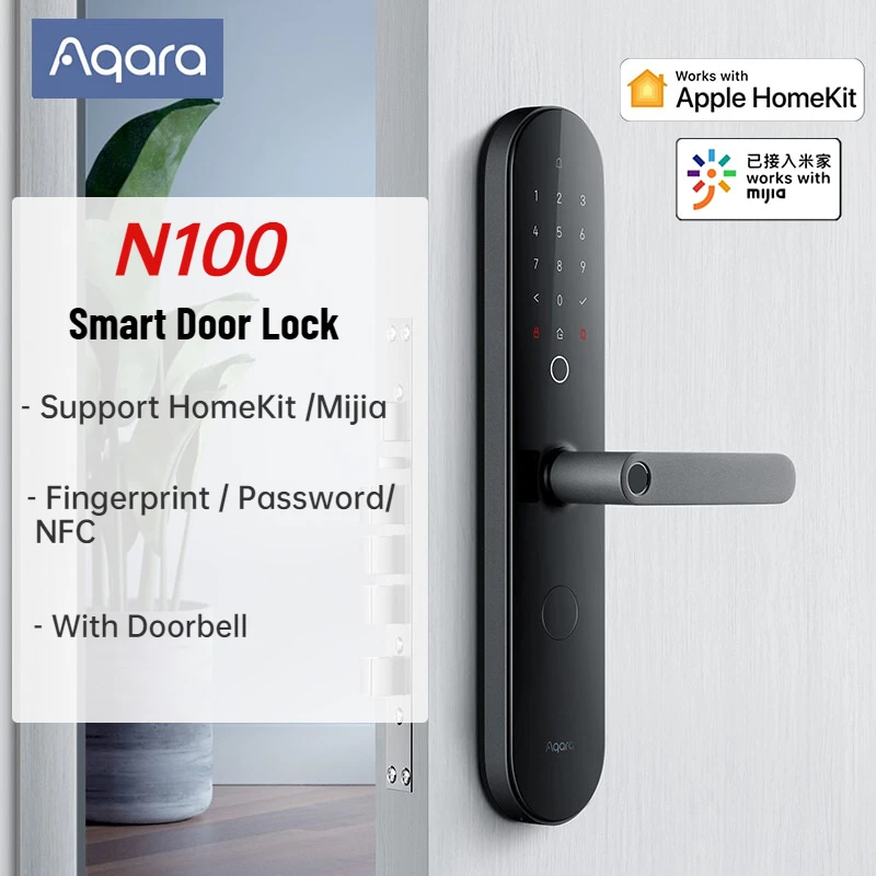 Умный дверной замок AQara N100 разблокировка по отпечатку пальца NFC пароль для умного