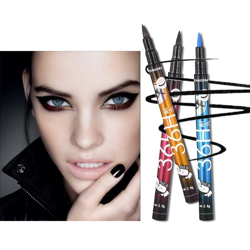 Quick Dry Liquid Eyeliner Pencil 12Hour Lasting Portable Eyebrow Eye Liner Pen Sweatproof Waterproof Easy Apply Makeup TSLM2 |