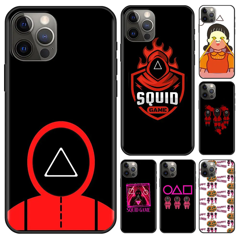 

Luxury Squid Game Silicone Phone Case for Apple iPhone 13 Pro Max 12 Mini 11 7 8 Plus 6 6S+ 5 5S X XS XR SE Cover Coque Shell