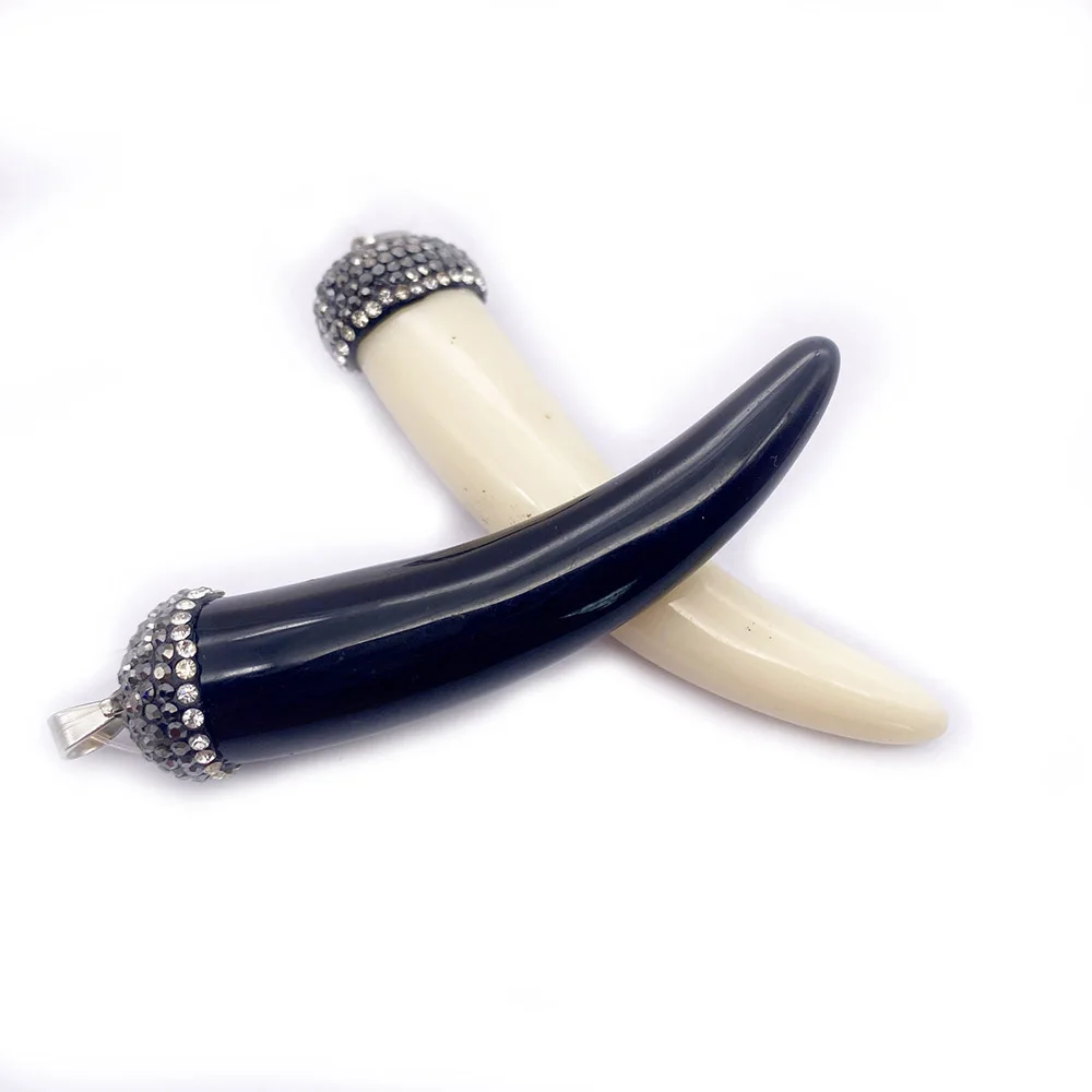 Подвеска из смолы в форме кости быка Чили подвеска стиле ретро с черными