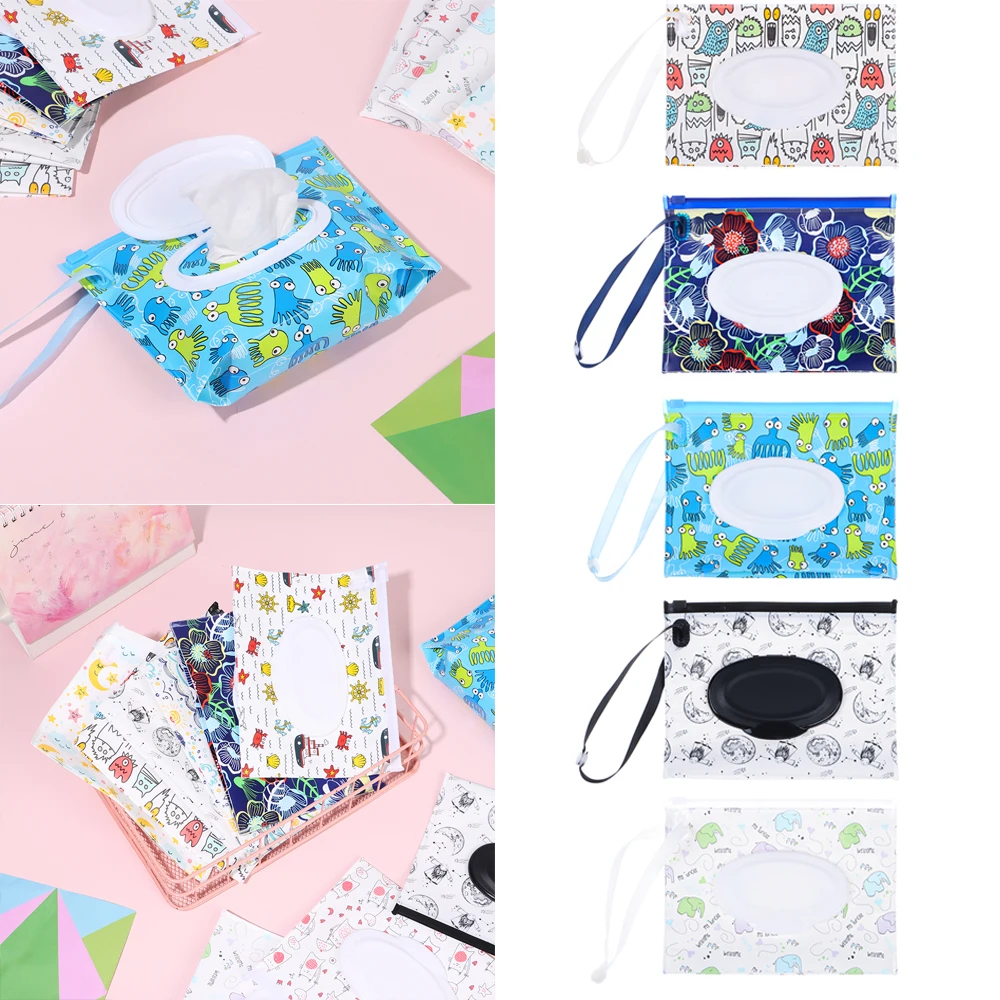 

1PC Portable Eco-friendly EVA with Snap Strap Baby Wet Wipes Box Wipes Container Wet Wipes Bag Cleaning Wipes Case