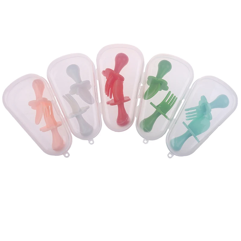 Детская безопасность PP материал посуда тренировочная вилка ложка набор для