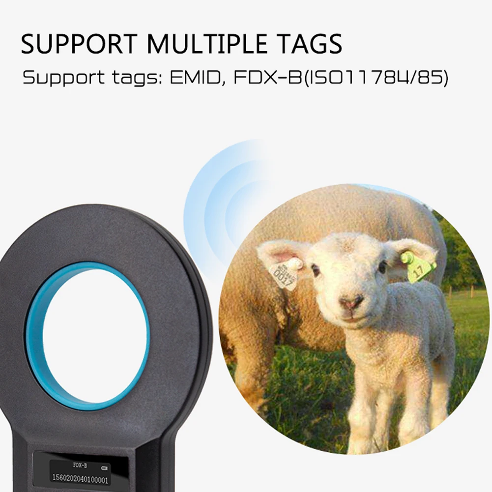 

W90B 0.91 Inch OLED Display Screen RFID Wireless Reader Animal Chips Reader Animal Chip Reader Scanner EMID FDX-B Format Animal
