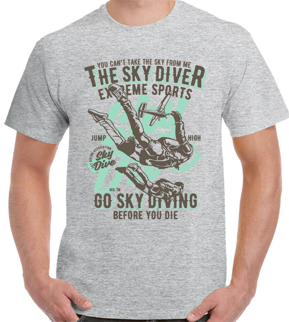 The Skydiver Мужская забавная футболка для Скайдайвинг Бесплатная наклейка