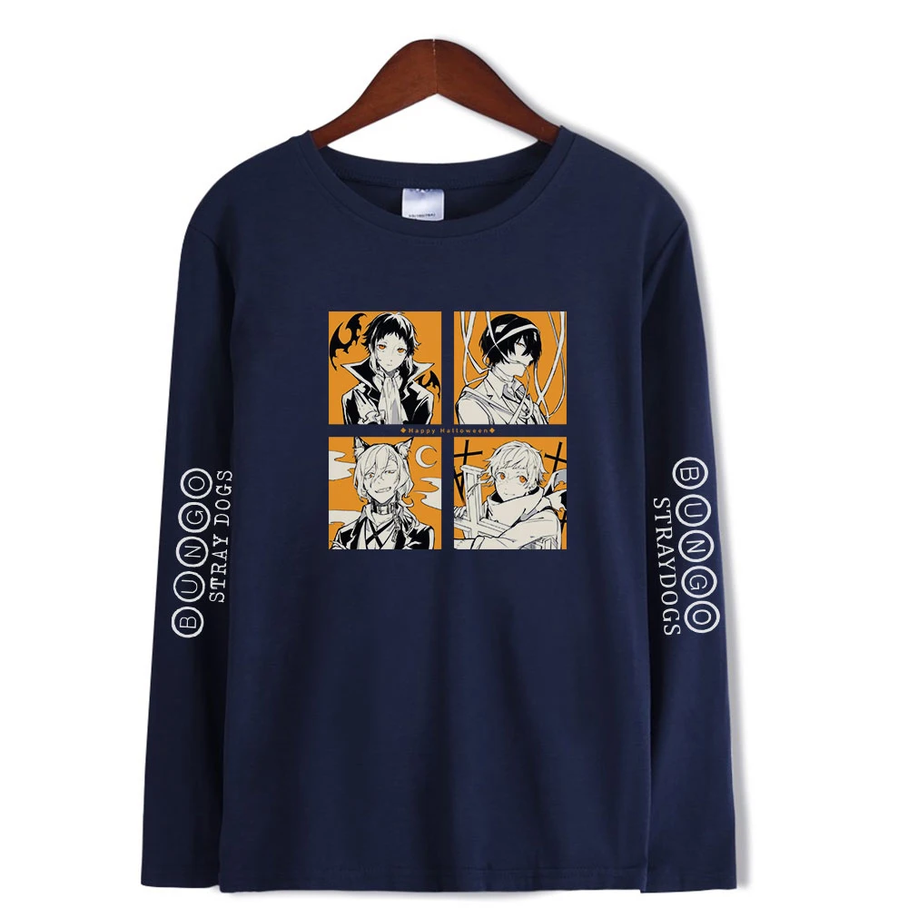 

Bungo Stray Dogs Shirt Crew Neck Women Men's Shirt Long Sleeve Tshirt Unisex Harajuku Streetshirt Japanese Comic Fashion Clothes