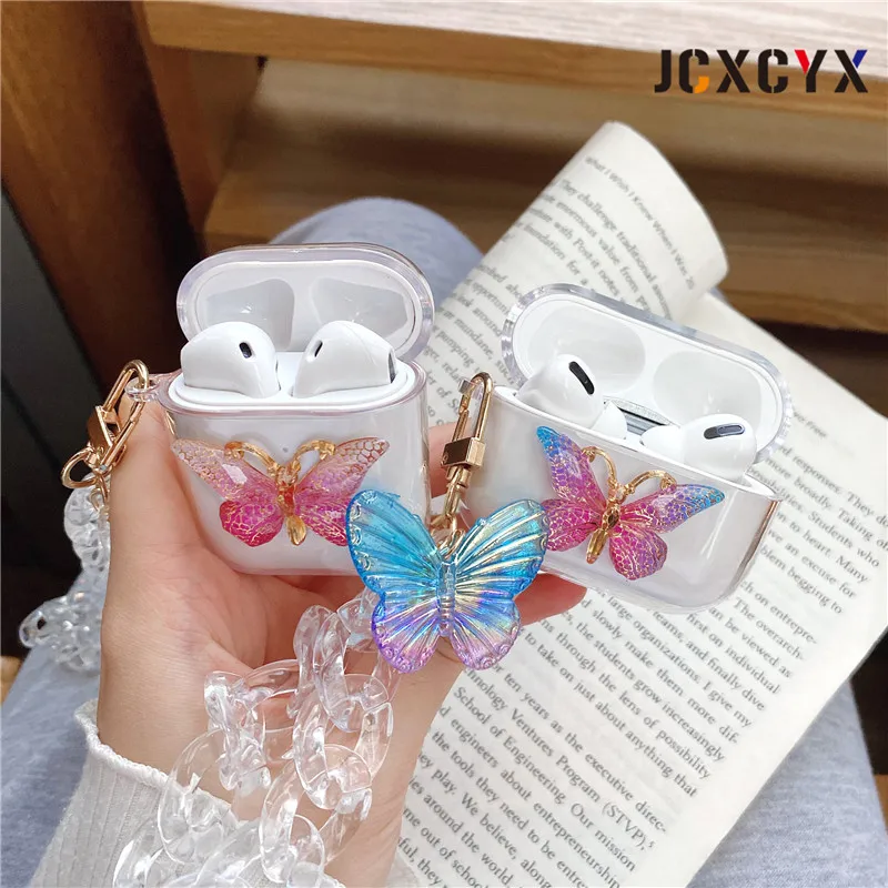 3D гальванический браслет-бабочка жесткий пластиковый чехол для airpods 1 2 Pro 3
