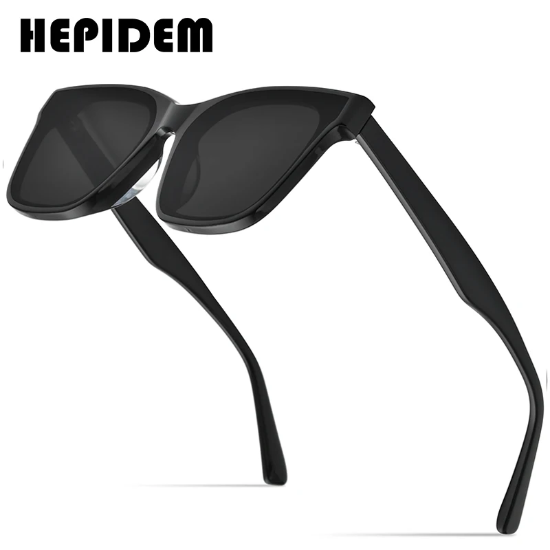 

HEPIDEM Acetate Sunglasses Men Gentle 2021 New Fashion Oversized Korean Square Sun Glasses for Women Vintage Mirrored gm Gegen