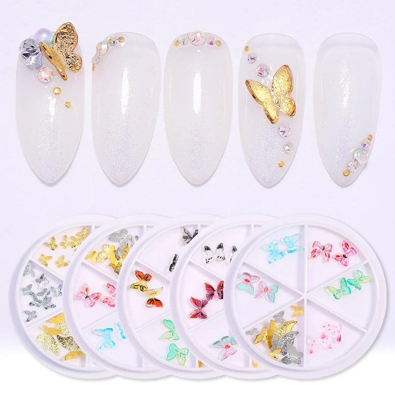 1 коробка металлические бусины для украшения ногтей золотого цвета|Стразы и